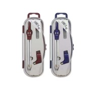 Bismark Compas Escolar con Articulacion y Adaptador Universal - Incluye Tubo de Minas - Presentado en Estuche de Plastico - 2 Colores Aleatorios