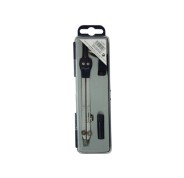 Bismark Compas Escolar con Doble Articulacion y Adaptador Universal - Presentado en Estuche de Plastico - Color Negro/Acero