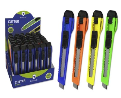Bismark Cutter Peque&ntilde;o con Cuchilla de Acero - Sistema de Bloqueo - Retractable e Intercambiable - Colores Surtidos