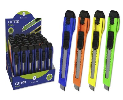 Bismark Cutter Pequeño con Cuchilla de Acero - Sistema de Bloqueo - Retractable e Intercambiable - Colores Surtidos