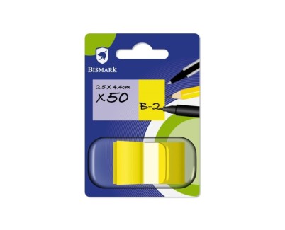 Bismark Dispensador con 50 Marcadores Reposicionables 44 x 25mm - Para Marcar, Se&ntilde;alar o Destacar Informacion - Color Amarillo