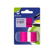 Bismark Dispensador con 50 Marcadores Reposicionables 44 x 25mm - Para Marcar, Señalar o Destacar Informacion - Color Rosa
