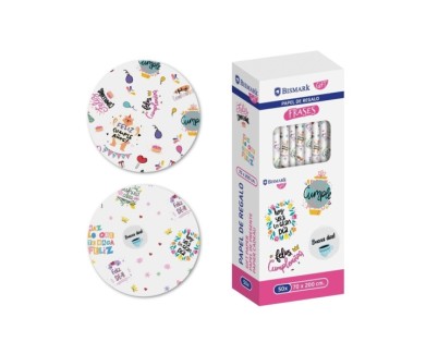 Bismark Frases Rollo de Papel Regalo - Medidas 70cmx200cm - 2 Diseños Diferentes