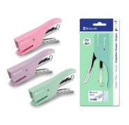Bismark Grapadora de Tenaza + 1000 Grapas 24/6 - Capacidad de Grapado 25 Hojas - Diseño Ergonomico - Alta Durabilidad - Colores Pastel Surtidos