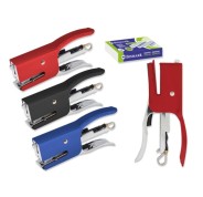 Bismark Grapadora Mini Tenaza + 2000 Grapas - Capacidad de Grapado 15 Hojas - Diseño Ergonomico - Alta Durabilidad - Colores Surtidos