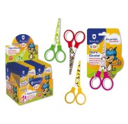 Bismark Kids Deco Tijera Escolar 13cm - Acero de Aleacion Extra - Hojas Decoradas - Mangos en Plastico - Punta Roma - 4 Diseños Surtidos