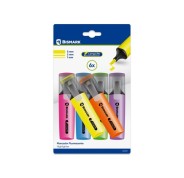 Bismark Long-Life Pack de 6 Marcadores Fluorescentes Neon - Tinta de Secado Rapido - Punta Biselada - Ideal para Subrayar y Resaltar - Diseño Ergonomico - Alta Durabilidad