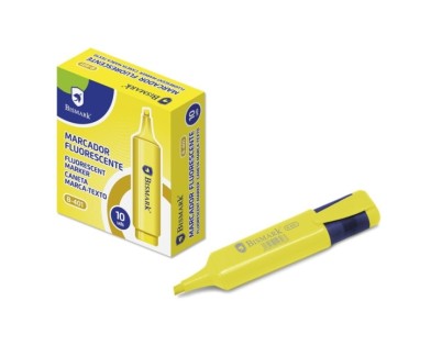 Bismark Marcador Fluorescente - Punta Biselada 1 - 5mm Aprox - Tinta Base de Agua - Color Amarillo