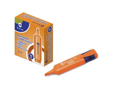 Bismark Marcador Fluorescente - Punta Biselada 1 - 5mm Aprox - Tinta Base de Agua - Color Naranja