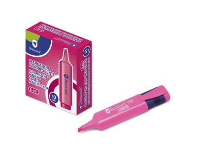 Bismark Marcador Fluorescente - Punta Biselada 1 - 5mm Aprox - Tinta Base de Agua - Color Rosa