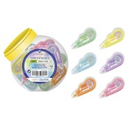 Bismark Mini Cinta Correctora Pastel 5mm x 5m - Correccion Instantanea - No Deja Huella en Fotocopias