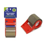 Bismark Mini Precintadora de Mano para Rollos de hasta 20m de Largo - Incluye Precinto de 20m - Cuchilla de Acero - Color Rojo