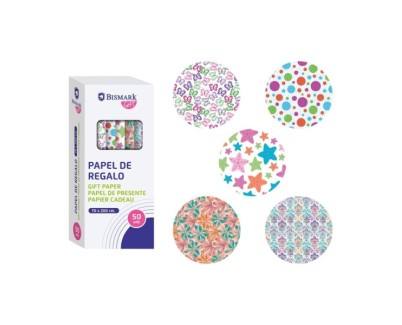 Bismark Momentos Especiales Rollo de Papel Regalo - Medidas 70cmx200cm - 5 Dise&ntilde;os Diferentes