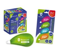 Bismark Neon Pack de 4 Mini Cintas Correctoras 5mmx6m - Perfecta Adherencia al Papel - Presentacion en Blister - Cuerpo de Colores Surtidos