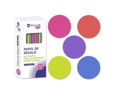 Bismark Neon Rollo de Papel Regalo - Medidas 70cmx200cm - 5 Colores Neon