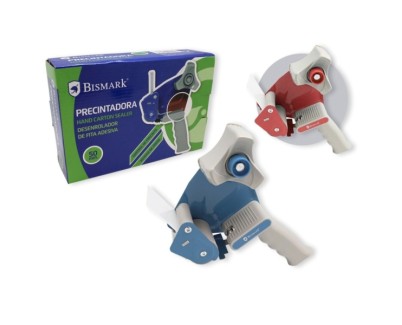 Bismark New Line TD1201 Precintadora - Cuchilla de Acero Templado - Empuñadura Ergonomica - Colores Rojo y Azul Aleatorios