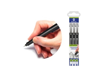 Bismark Pack 3 Rotuladores Calibrados 0.2, 0.4, 0.8mm - Color Negro