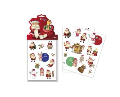 Bismark Pack con 2 Hojas de Pegatinas Papa Noel
