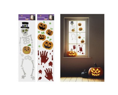 Bismark Pack con Pegatinas de Halloween para Ventanas - Pegatinas de Silicona - 2 Diseños Aleatorios