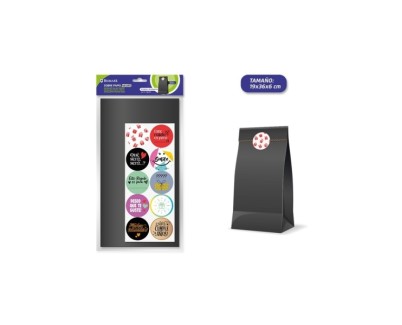 Bismark Pack de 10 Sobres Papel Kraft 50grs con 10 Pegatinas para Cierre - Medidas 19x36x6cm - Ideal para Regalos - Color Negro