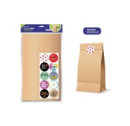 Bismark Pack de 10 Sobres Papel Kraft 50grs con 10 Pegatinas para Cierre - Medidas 24x42x6cm - Ideal para Regalos - Color Marron Kraft