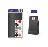 Bismark Pack de 10 Sobres Papel Kraft 50grs con 10 Pegatinas para Cierre - Medidas 24x42x6cm - Ideal para Regalos - Color Negro