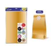 Bismark Pack de 10 Sobres Papel Kraft 50grs con 10 Pegatinas para Cierre - Medidas 30x47x8cm - Ideal para Regalos - Color Oro