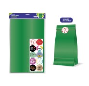 Bismark Pack de 10 Sobres Papel Kraft 50grs con 10 Pegatinas para Cierre - Medidas 30x47x8cm - Ideal para Regalos - Color Verde