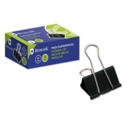 Bismark Pack de 12 Pinzas Sujetapapeles Metalicas de 51mm - Pala Abatible - Color Negro