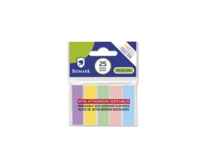 Bismark Pack de 125 Indices Adhesivos 45mm x 12mm - Colores Pastel Surtidos