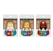 Bismark Pack de 2 Rollos de Cinta Washi-Tape Navideña para Regalos - Tematica Reyes Magos - Medidas 20mmx3m y 30mmx3m - 3 Diseños Aleatorios
