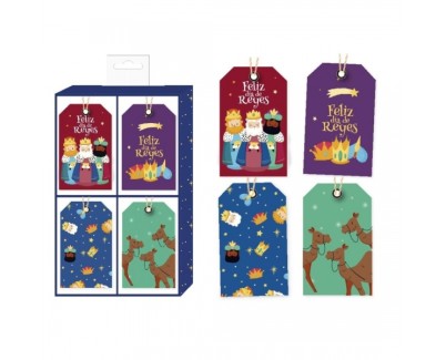 Bismark Pack de 24 Etiquetas Colgantes para Regalos - 4 Diseños Navideños - Incluyen Cordon