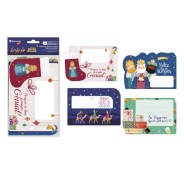 Bismark Pack de 4 Etiquetas Grandes Adhesivas para Regalos - Tematica Reyes Magos - Diseños Surtidos - Espacio para Escribir
