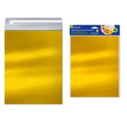 Bismark Pack de 4 Sobres Metalizados - Medidas 324x254mm - Cierre Autoadhesivo - Ideal para Regalos - Color Oro