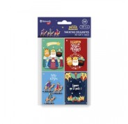 Bismark Pack de 4 Tarjetas de Felicitacion Navideña - Diseño con Relieve - Tamaño Cerrada 6x8cm,Abierta 12cm - Se Pueden Colgar - Incluyen Cordon