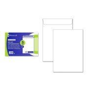 Bismark Pack de 5 Sobres de Papel 90gr - Medidas 229x324mm - Cierre Autoadhesivo - Color Blanco