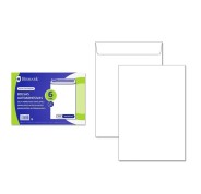 Bismark Pack de 6 Sobres de Papel 90gr - Medidas 184x261mm - Cierre Autoadhesivo - Color Blanco