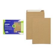 Bismark Pack de 6 Sobres de Papel Kraft 90gr - Medidas 184x261mm - Cierre Autoadhesivo - Color Marron