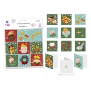 Bismark Pack de 9 Tarjetas de Felicitacion Navideña - Adhesivo en la Parte Trasera - Diseños Variados
