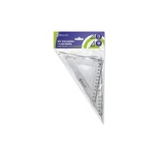 Bismark Pack de Escuadra 13cm y Cartabon 18cm - Fabricados en Plastico - Ideal para el Colegio - Transparentes