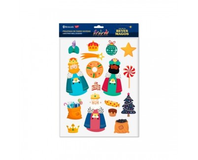 Bismark Pack de Pegatinas de Pared Navide&ntilde;as - Incluyen los 3 Reyes Magos - Dise&ntilde;os Surtidos