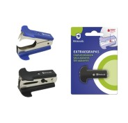 Bismark Quitagrapas Tipo Pinza - Cuerpo Metalico con Empuñadura de Plastico - Cierre de Seguridad - Colores Azul y Negro Aleatorios