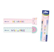 Bismark Regla 15cm con Decoraciones de Frases Motivadoras - Fabricada en Plastico - Ideal para Colegio - 2 Diseños Diferentes