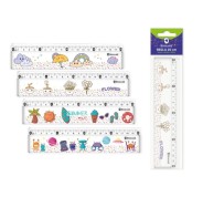 Bismark Regla 20cm con Bolitas de Colores en su Interior - Fabricada en Plastico - Ideal para Colegio - 4 Diseños Diferentes