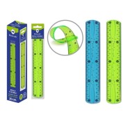 Bismark Regla Flexible 20cm - Fabricada en PVC - Ideal para Colegio - Colores Azul y Verde Aleatorios