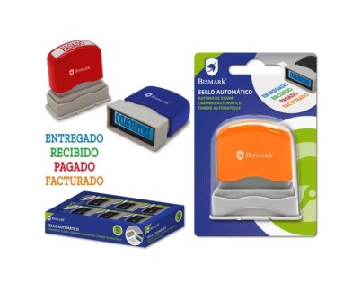 Bismark Sello Automatico - Modelos: Entregado, Recibido, Pagado y Facturado - Diferentes Colores para Diferenciarlos