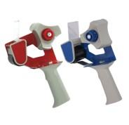 Bismark T-15 Precintadora para Rollos de hasta 50mm de Ancho - Cuchilla de Acero Templado - Empuñadura Ergonomica - Colores Rojo y Azul Aleatorios