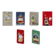 Bismark Tarjeta de Felicitacion Navideña con Sobre - Decorada con Confetti - 6 Diseños Diferentes