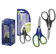 Bismark Tijeras de Oficina Acero Inoxidable 17cm - Empuñadura Ergonomica - Muy Ligeras y Resistentes - Colores Surtidos Aleatorios
