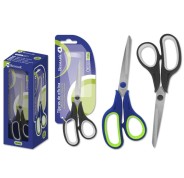 Bismark Tijeras de Oficina Acero Inoxidable 19cm - Empuñadura Ergonomica - Muy Ligeras y Resistentes - Empaquetadas en Blister - Colores Surtidos